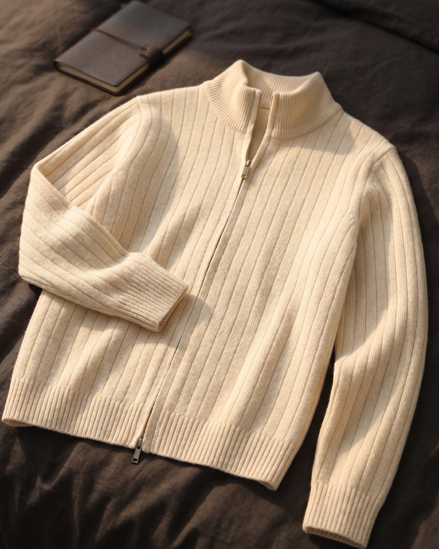 Angelo Cashmere Zip Cardigan