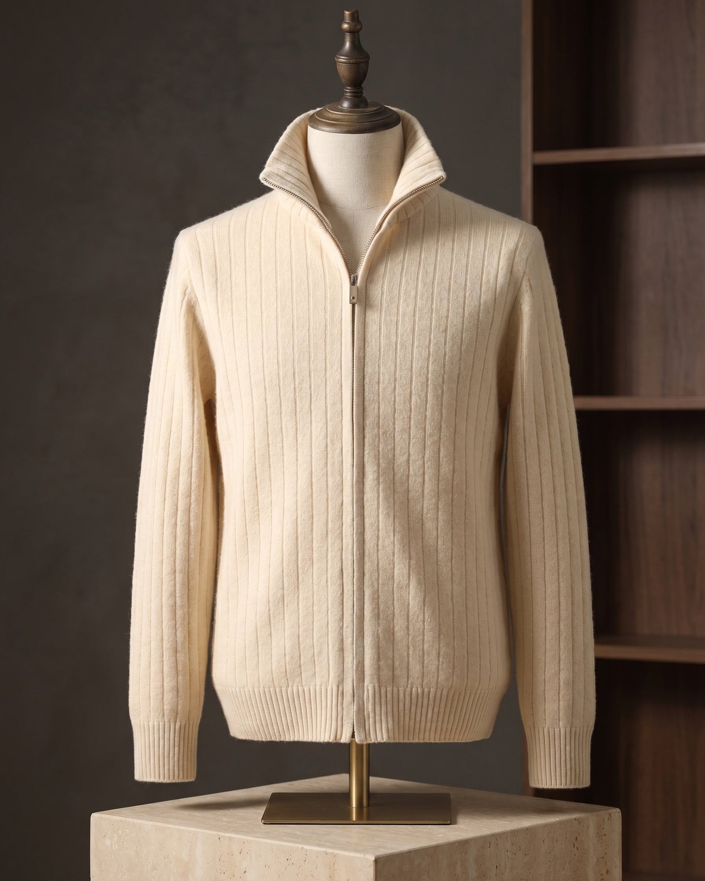 Angelo Cashmere Zip Cardigan