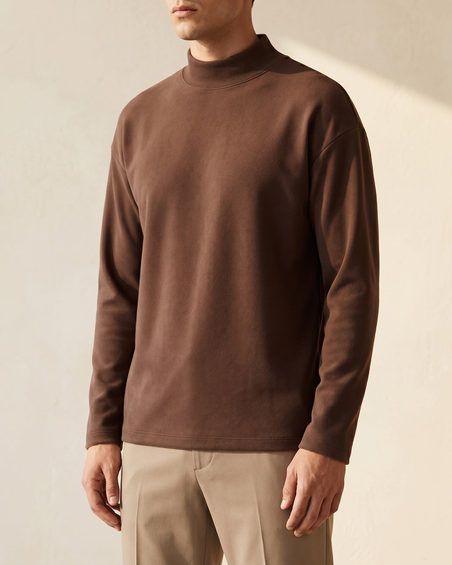 Cesar Mock Neck Long Sleeve Top